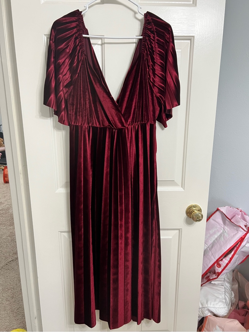 ASOS Curve Burgundy Velvet Wedding Dress